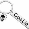 Clearance BEKECH Bekech Goalie Keychain Lacrosse Goalie Gift Goalkeeper Keychain Lacrosse Jewelry Lax Player Gift Lacrosse Player Goalie Gift