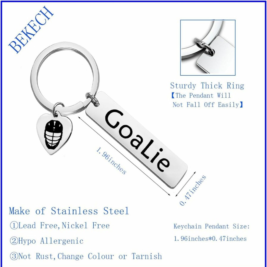 Clearance BEKECH Bekech Goalie Keychain Lacrosse Goalie Gift Goalkeeper Keychain Lacrosse Jewelry Lax Player Gift Lacrosse Player Goalie Gift