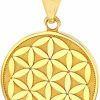 Clearance Claddagh Gold Certified 14K Gold Flower Of Life Sacred Geometry Charm Pendant (1.0")