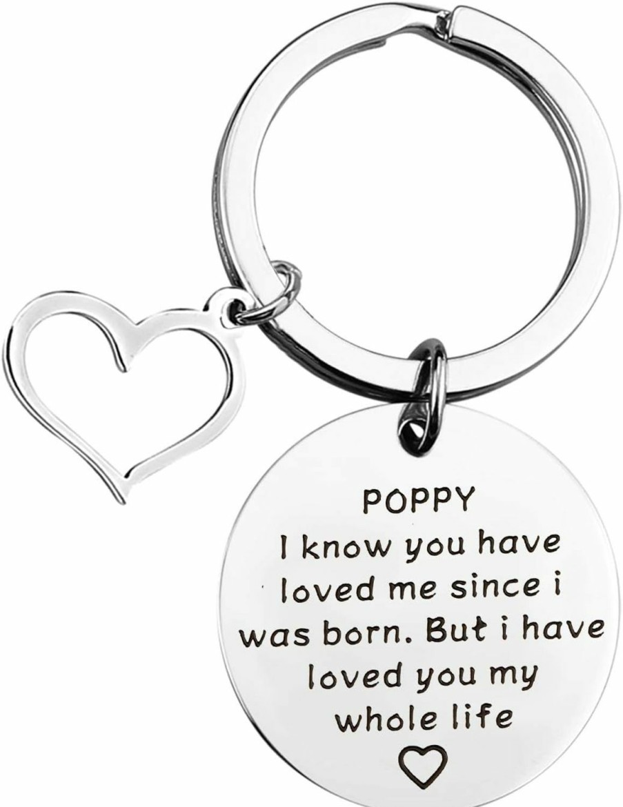 Clearance BLEOUK Bleouk Poppy Keychain Grandpa Gift Father'S Day Gift Birthday Gift For Poppy Grandpa