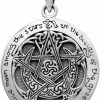 Wholesale Dryad Design Dryad Design Sterling Silver Moon Pentacle Pentagram Pendant; 1 Inch Diameter