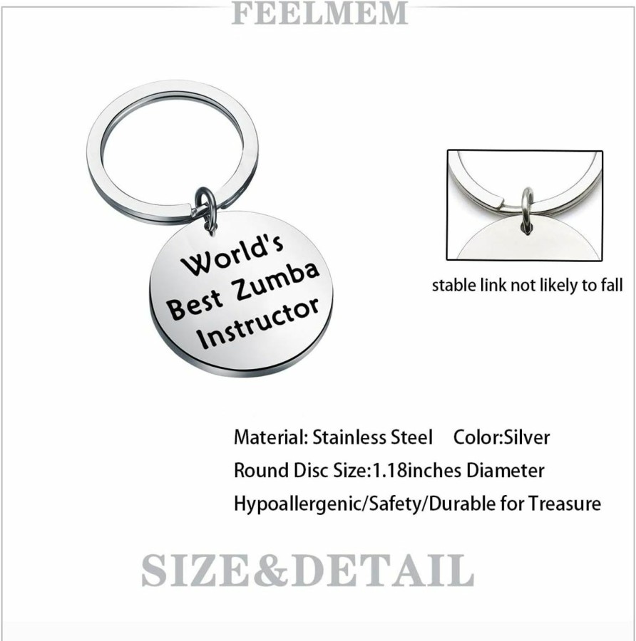 New FEELMEM Feelmem Zumba Teacher Appreciation Gift World'S Best Zumba Instructor Keychain