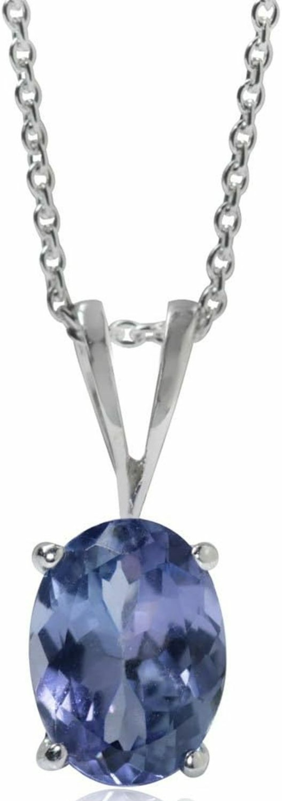 Online Silvershake Silvershake 1.32Ct. Genuine Tanzanite 925 Sterling Silver Solitaire Pendant With 18 Inch Chain Necklace