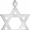 Hot Jewelry America Jewelry America Polished 14K White Gold Simple Jewish Charm Star Of David Pendant (Small)