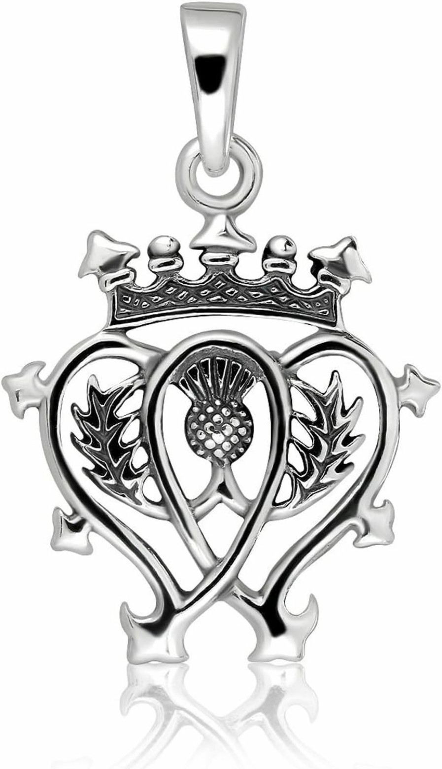 Clearance W | S WITHLOVE SILVER Withlovesilver Solid Sterling Silver 925 Classic Scottish Style Luckenbooth And Thistle Pendant