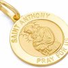 Best The World Jewelry Center 14K Real Yellow Gold Religious Saint Anthony Medal Charm Pendant