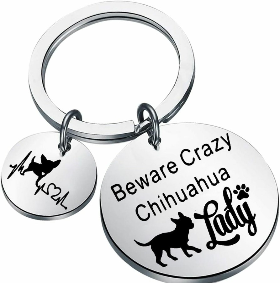 Online MYOSPARK Myospark Chihuahua Dog Lover Gift Beware Crazy Chihuahua Lady Keychain Chihuahua Jewelry Gift For Pet Owners