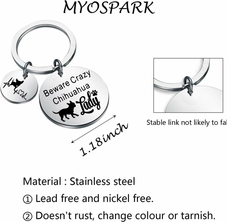 Online MYOSPARK Myospark Chihuahua Dog Lover Gift Beware Crazy Chihuahua Lady Keychain Chihuahua Jewelry Gift For Pet Owners