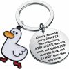 Online WSNANG Wsnang Cute Duck Jewelry You Are Braver Stronger Smarter Than You Think Keychain Duck Inspirational Gifts For Duck Lover