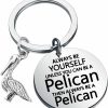 Hot KUIYAI Pelican Inspiration Gift Pelican Lovers Gift Pelican Keeper Gift Pelican Spirit Gift Always Be Yourself Keychain For Friends