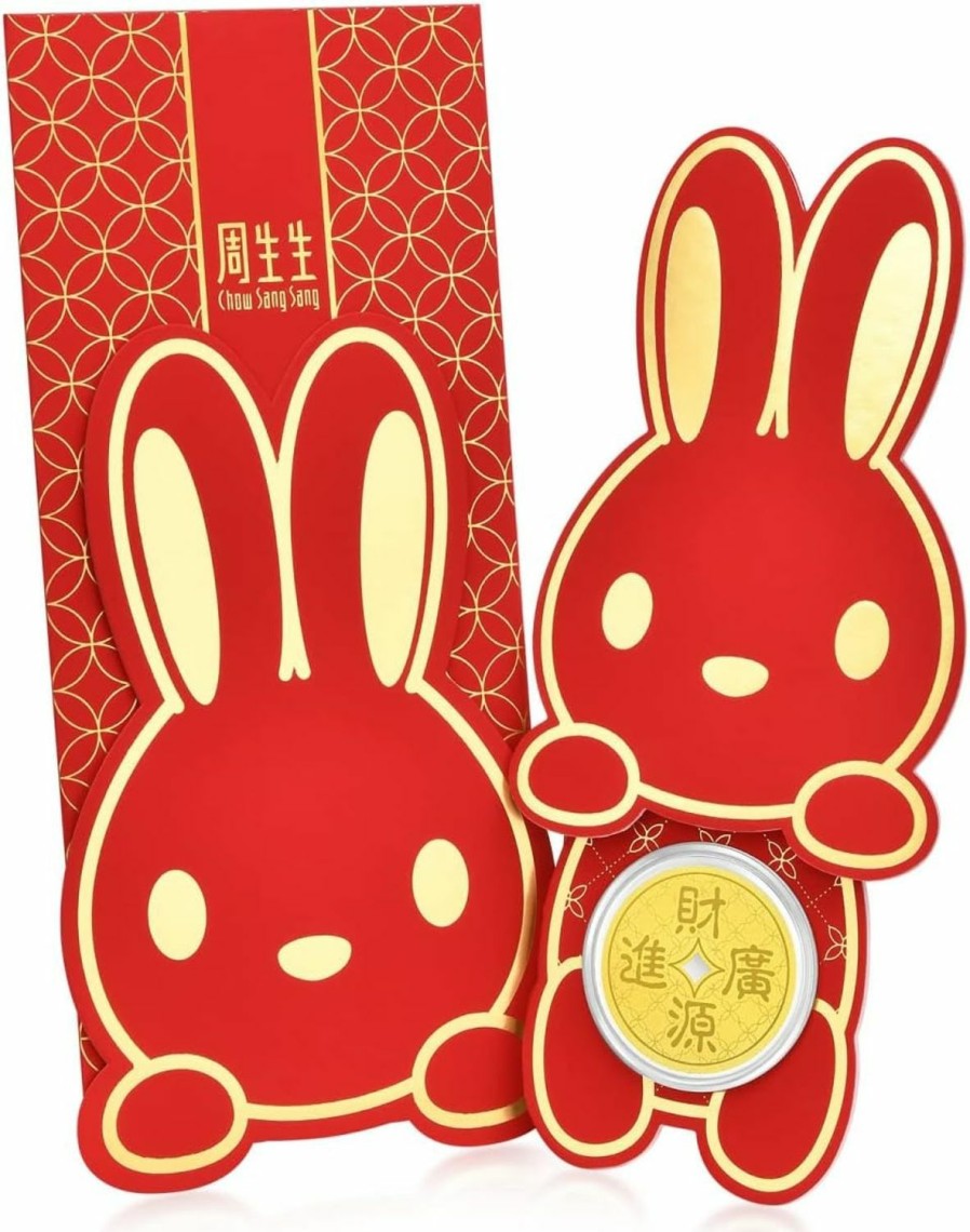 Best CHOW SANG SANG Chow Sang Sang 999 24K Solid Gold Energetic Lovely Cute Rabbit Ingot For Women And Men 93732D