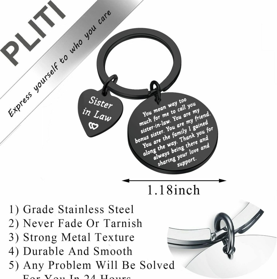 Online PLITI Pliti Sister In Law Gifts Bonus Sister Gifts Sister-In-Law Keychain Unbiological Sister Sister Bff