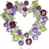 Best Silvershake Silvershake Natural Peridot Amethyst And Rhodolite Garnet White Gold Plated 925 Sterling Silver Heart Pendant