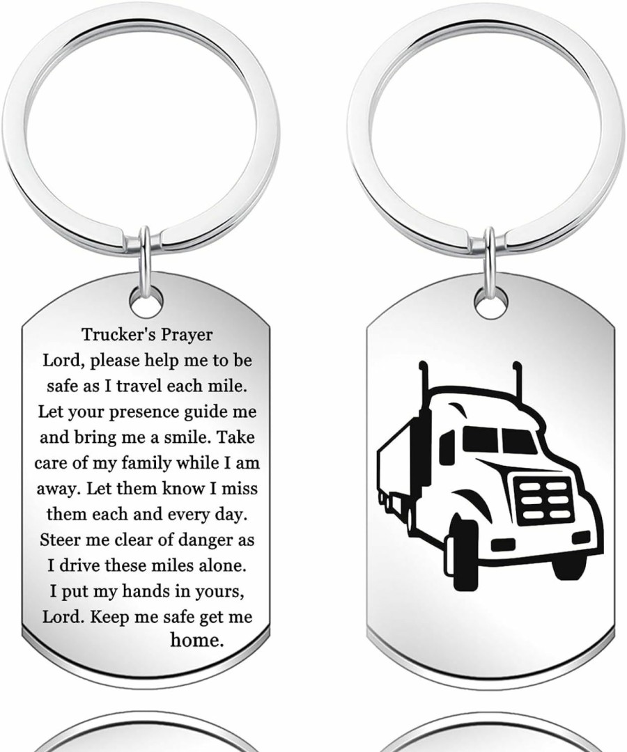 New TTJHGYQO Ttjhgyqo Drive Safe Keychain Truck Driver Gifts Keep Me Safe Get Me Home Trucker'S Prayer Keychain Truck Drivers Dad Gift