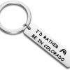 Wholesale WUSUANED Wusuaned I'D Rather Be In Colorado Keychain With Mountain Sunrise Outdoors Relax Gift For Nature Lover