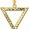 Hot Claddagh Gold Good Luck Charms Fine Open Triangle Shape Charm Pendant In 10K Yellow Gold