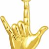 Wholesale Claddagh Gold 10K Gold I Love You Hand Sign Language Charm Pendant