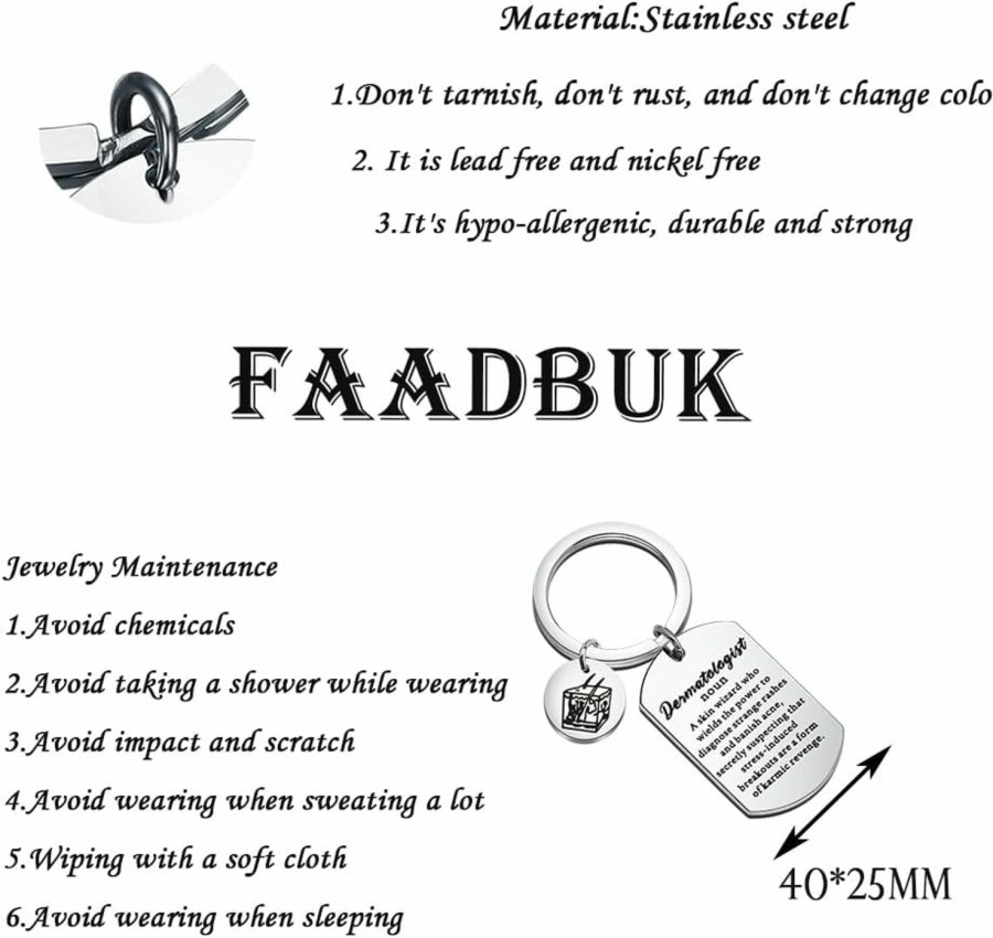 Online FAADBUK Faadbuk Dermatologist Keychain Dermatologist Appreciation Gift Dermatology Student Graduation Gift