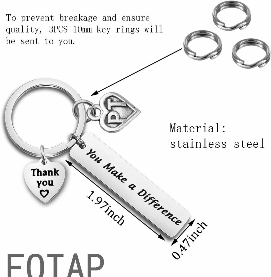 Best FOTAP Fotap Physical Therapist Appreciation Gift You Make A Difference Keychain Pt Graduation Gift Medical Jewelry