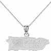 Online Claddagh Gold Claddagh Gold .925 Sterling Silver Puerto Rico Us State Map Charm Pendant Necklace - Choice Of Pendant Only Or Chain Length