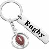 Clearance FEELMEM Feelmem Rugby Player Team Gift Rugby Keychain Rugby Lovers Gift Rugby Coach Jewelry Rugby Fans Gift Rugby Fanatic Gift