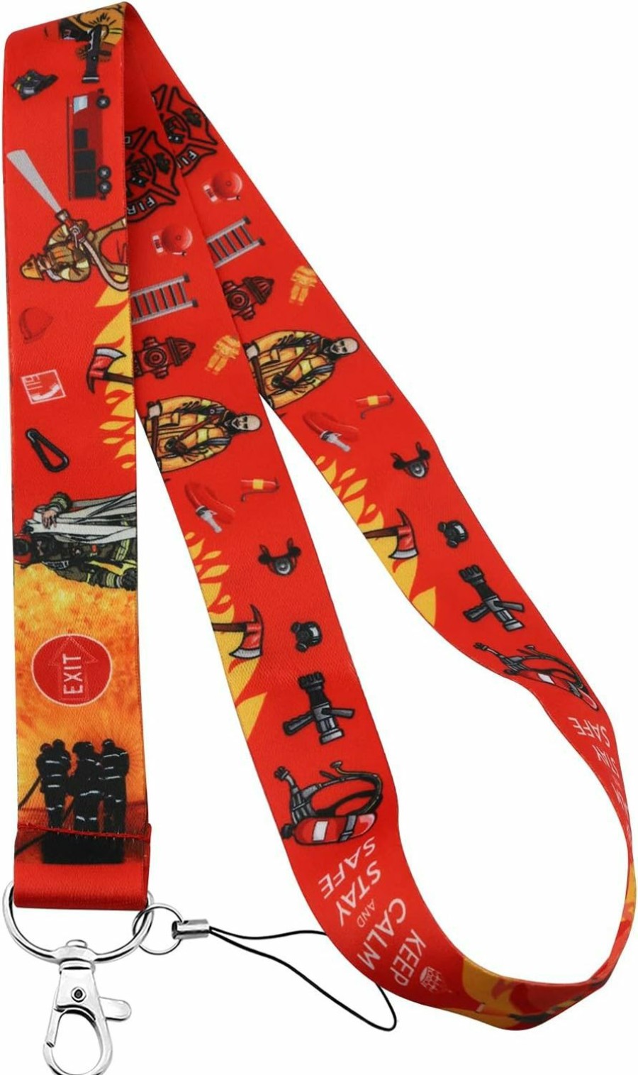 Wholesale WSNANG Wsnang Firefighter Gifts Keep Calm And Stay Safe Firefighter Lanyard For Keys Keychain Id Badge Holder