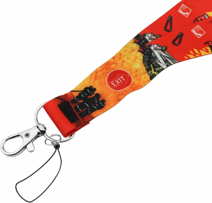 Wholesale WSNANG Wsnang Firefighter Gifts Keep Calm And Stay Safe Firefighter Lanyard For Keys Keychain Id Badge Holder