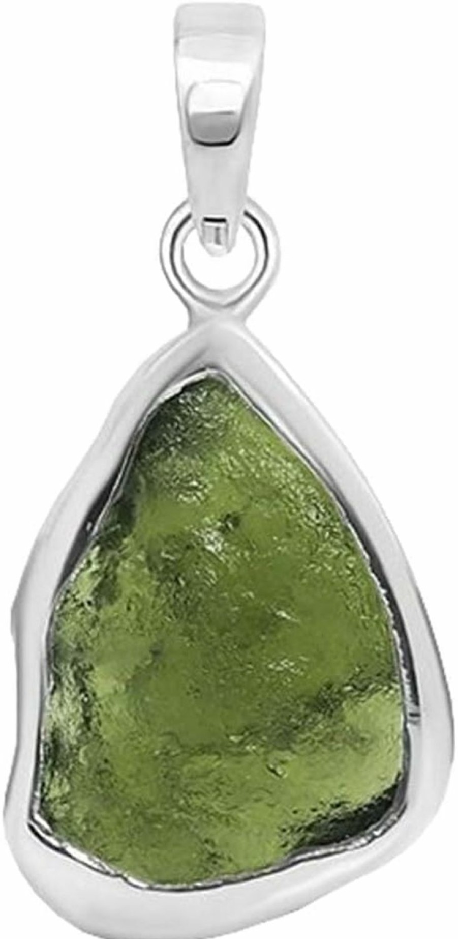 Online Maruti Creations 925 Sterling Silver Moldavite Necklace Real For Women Healing Crystal, Green Natural Energy Gemstone Pendant For Protection And Healing