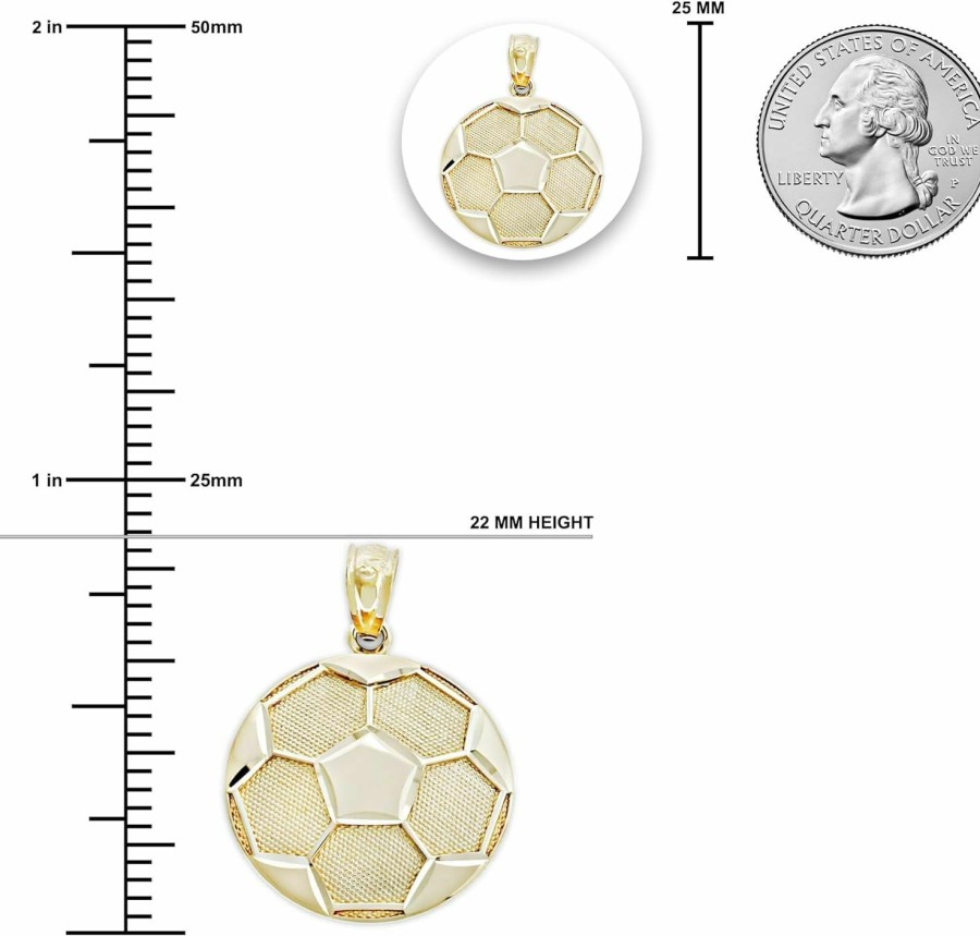 New CA CHARMAMERICA Charm America - Gold Soccer Ball Charm - 10 Karat Solid Gold