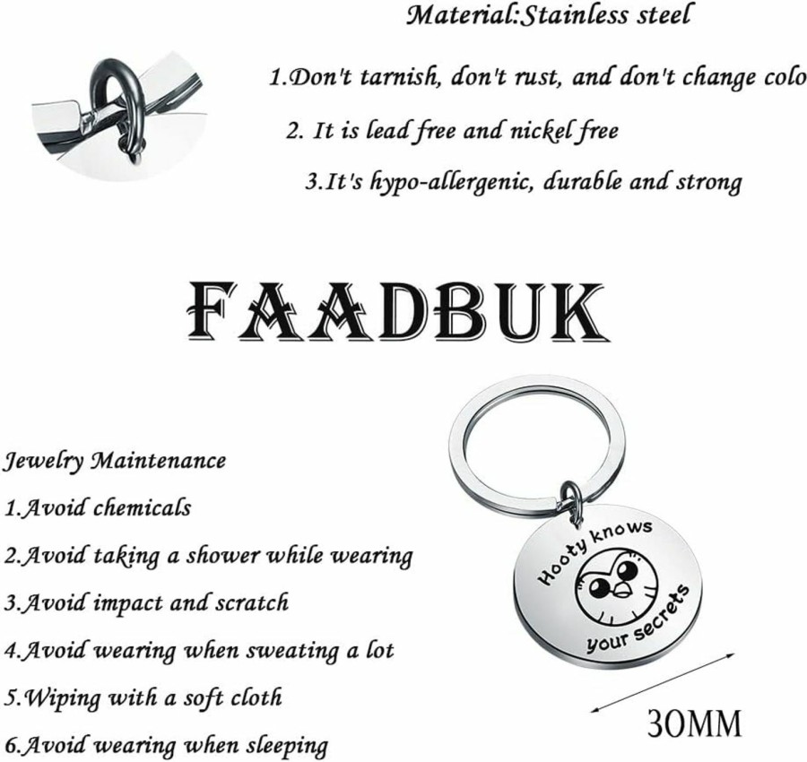 New FAADBUK Faadbuk The Owl House Inspired Gift Hooty Fans Gift Hooty Keychain Hooty Knows Your Secrets Keychain