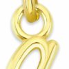 New Golden Fire Dainty Solid 14K Gold Wire Initial Charm With Jump Ring