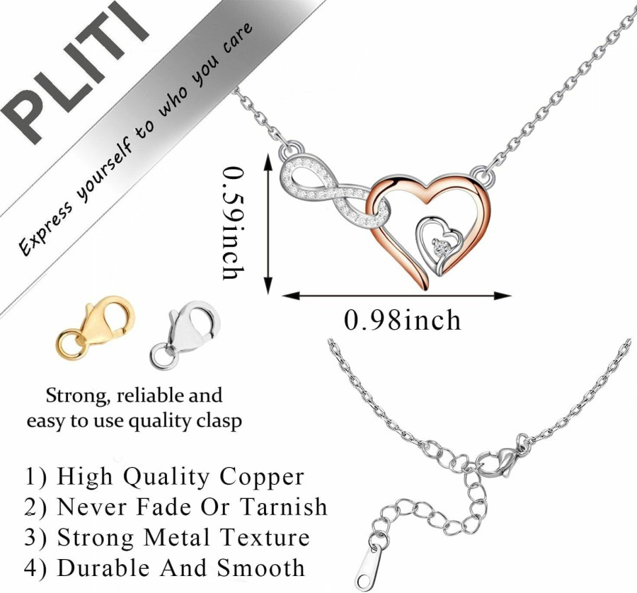 Online PLITI Pliti Bonus Daughter Gift Stepdaughter Jewelry Infinity Heart Pendant To My Beautiful Bonus Daughter Necklace Unbiological Daughter Gift