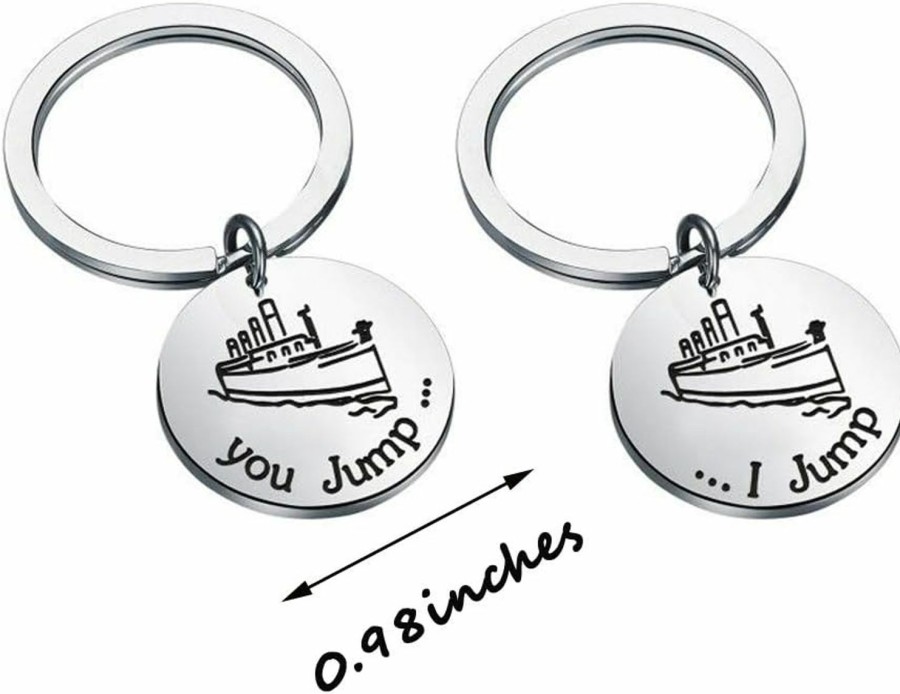 Best KUIYAI Kuiyai Movie Quote Keychain You Jump I Jump Keychain Set Jack And Rose Inspired Jewelry Valentine'S Day Gift