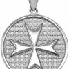 New Maltese Cross Jewelry Sterling Silver Knights Templar Maltese Cross Medal Pendant