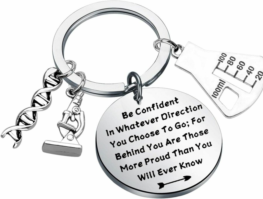 Online LQRI Lqri Dna Double Helix Charm Microscope Charm Keychain Chemistry Biology Gift Be Confident Keychain Science Graduation Gift