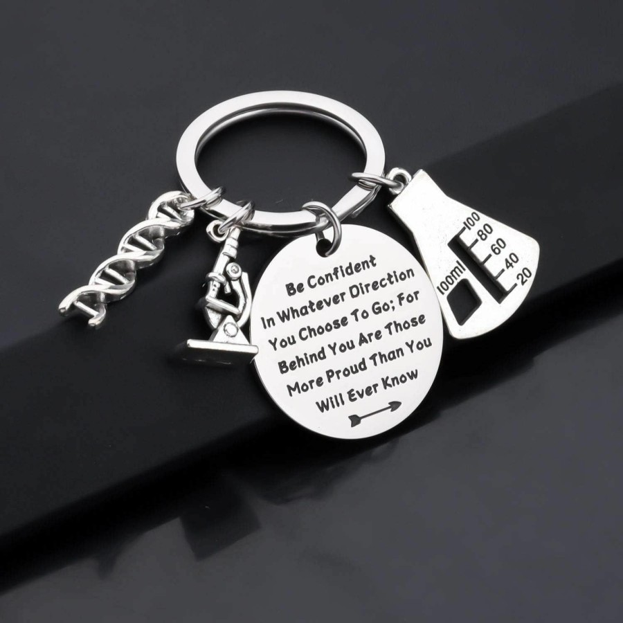 Online LQRI Lqri Dna Double Helix Charm Microscope Charm Keychain Chemistry Biology Gift Be Confident Keychain Science Graduation Gift