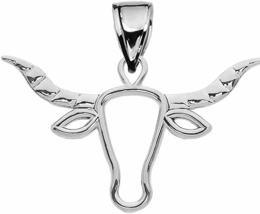 Online Claddagh Gold Astrology Jewelry Sterling Silver Open Work Texas Longhorn Bull Pendant