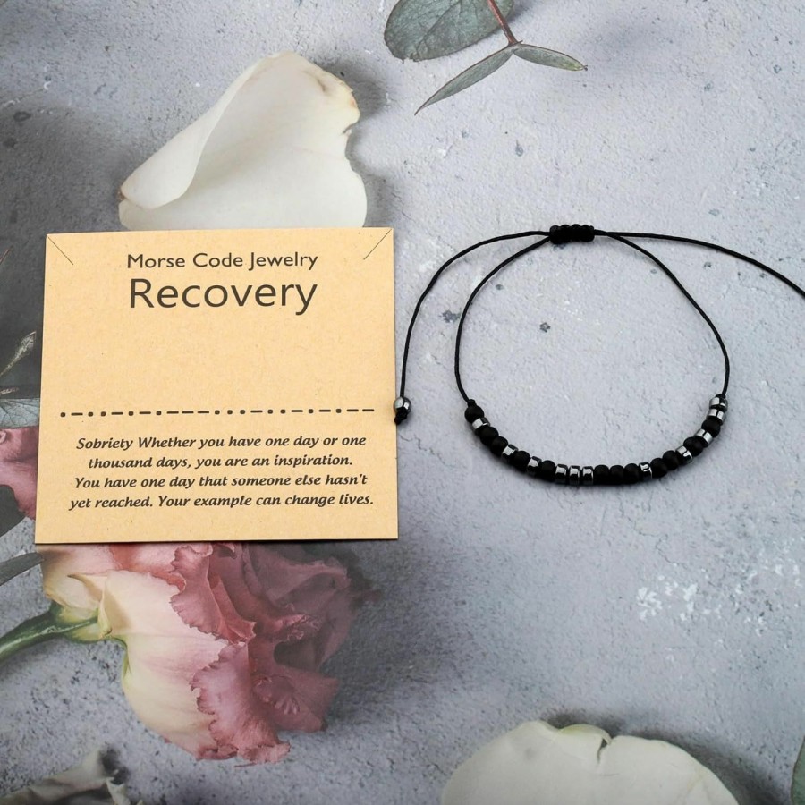 Best PLITI Pliti Sobriety Gift Addiction Recovery Gift Aa Na Alcoholics Anonymous Gift New Beginning Gift Recovery Morse Code Bracelet