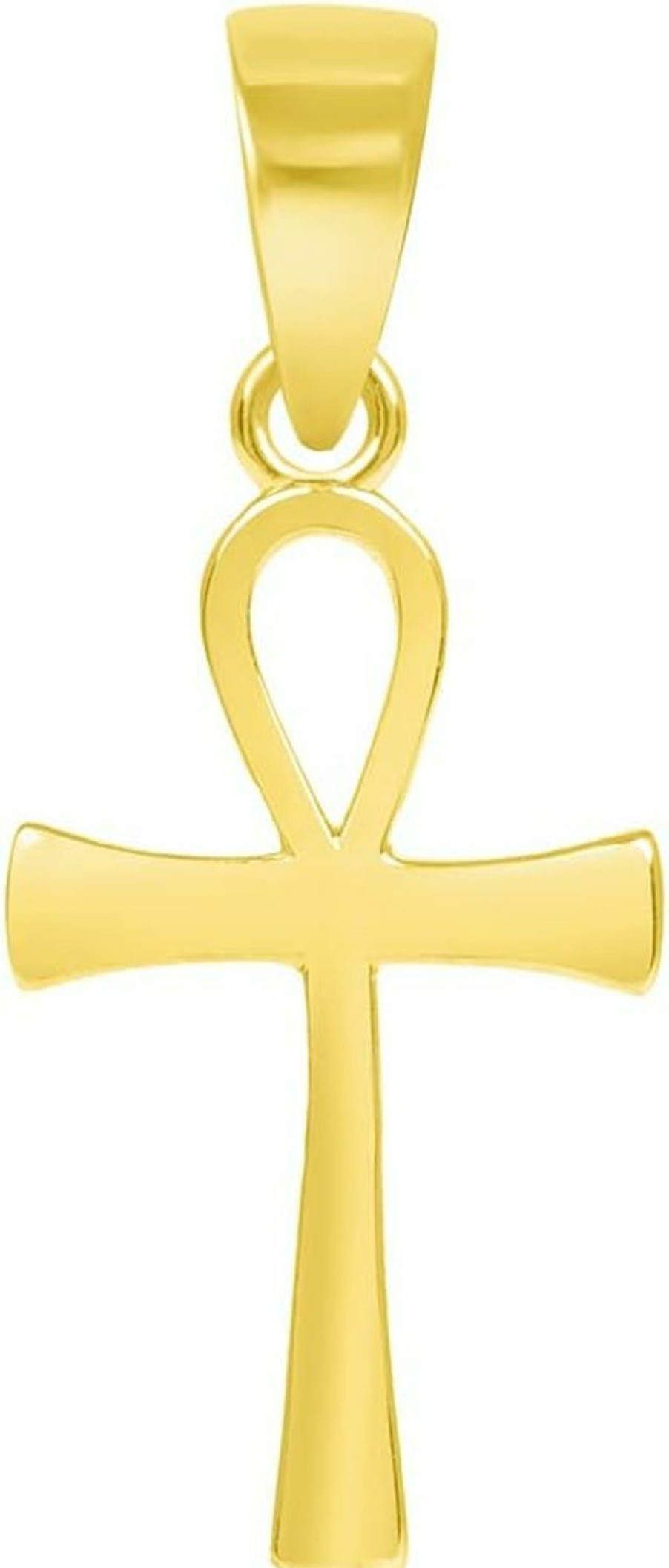 New Jewelry America Jewelry America Solid 14K Yellow Gold Dainty Mini Classic Egyptian Ankh Cross Pendant