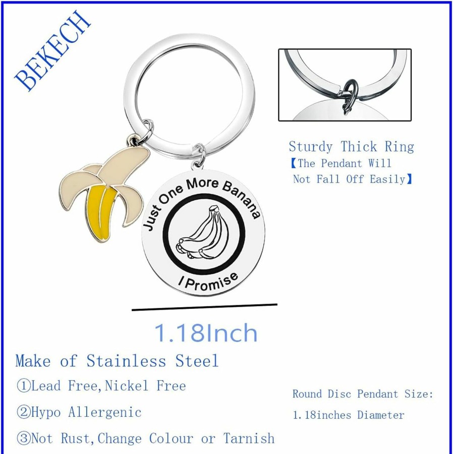 Online BEKECH Bekech Banana Lover Gift Just One More Banana I Promise Banana Charm Summer Fruit Themed Keychain For Fruit Lovers