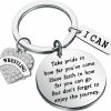 Hot FUSTMW Fustmw Werstling Keychain Wrestler Charm Inspiration Gifts Wrestling Coach Keychain Wrestling Mom Gift You Are Braver