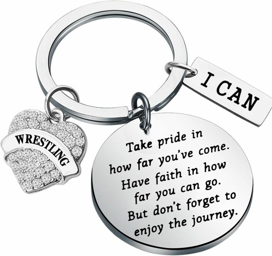 Hot FUSTMW Fustmw Werstling Keychain Wrestler Charm Inspiration Gifts Wrestling Coach Keychain Wrestling Mom Gift You Are Braver