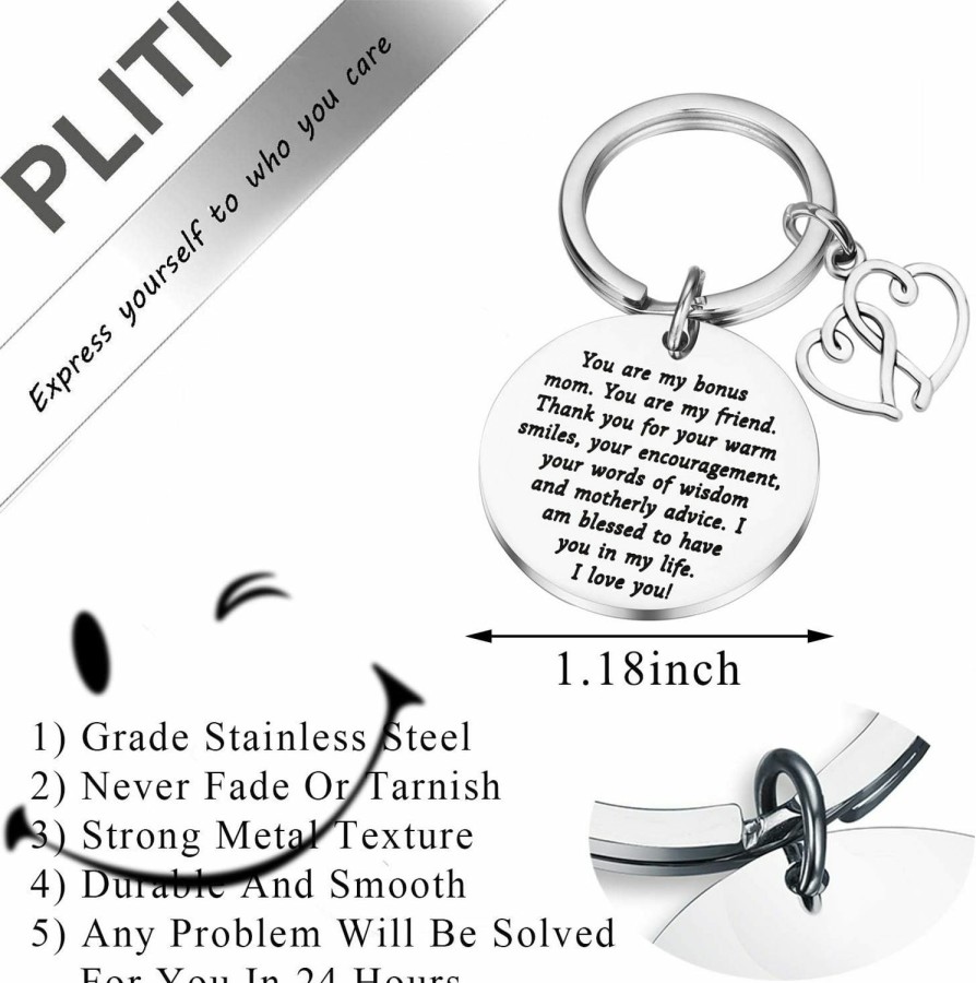 Hot PLITI Pliti Step Mom Gift Mother'S Day Gift For Mom Bonus Mom Stepmother Mother In Law Keychain