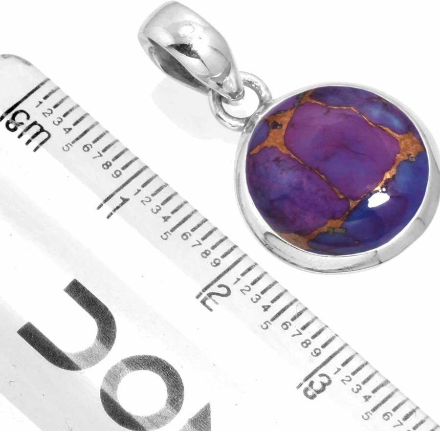 Best JEWELOPORIUM Jeweloporium 925 Sterling Silver Statement Pendant For Women 12 Mm Round Gemstone Handmade Jewelry For Gift (99520_P)