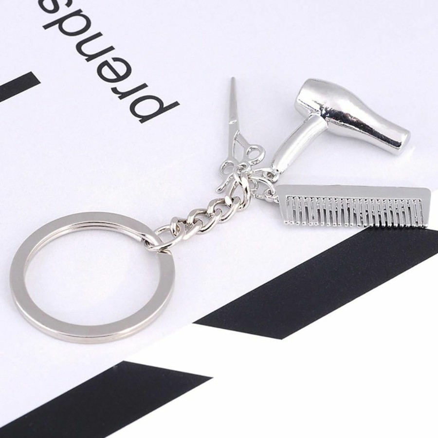 Online Meiligo Meiligo Fashion Woman Hairdresser Scissors Comb Stylist Key Chain Jewelry Pendant Hair Stylist Dryer Charm Necklace Set