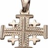 Clearance Holy Land Trips Sterling Silver (925) Jerusalem Crusader'S Cross Pendant Handcrafted In The Holy Land. Engraved By Diamond Cutting Machine.