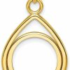 Hot Generic Accessories & Jewelry 14K Yellow Gold Lightweight Teardrop Coin Bezel Prong Mounting For Various Coins Index-Fgt9985-6215