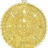 Clearance Aztec and Mayan Calendar 10K Yellow Gold Round Aztec Mayan Calendar Charm Pendant - Choice Of Size