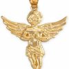 New Claddagh Gold Religious Jewelry Textured 10K Gold Praying Angel Charm Pendant