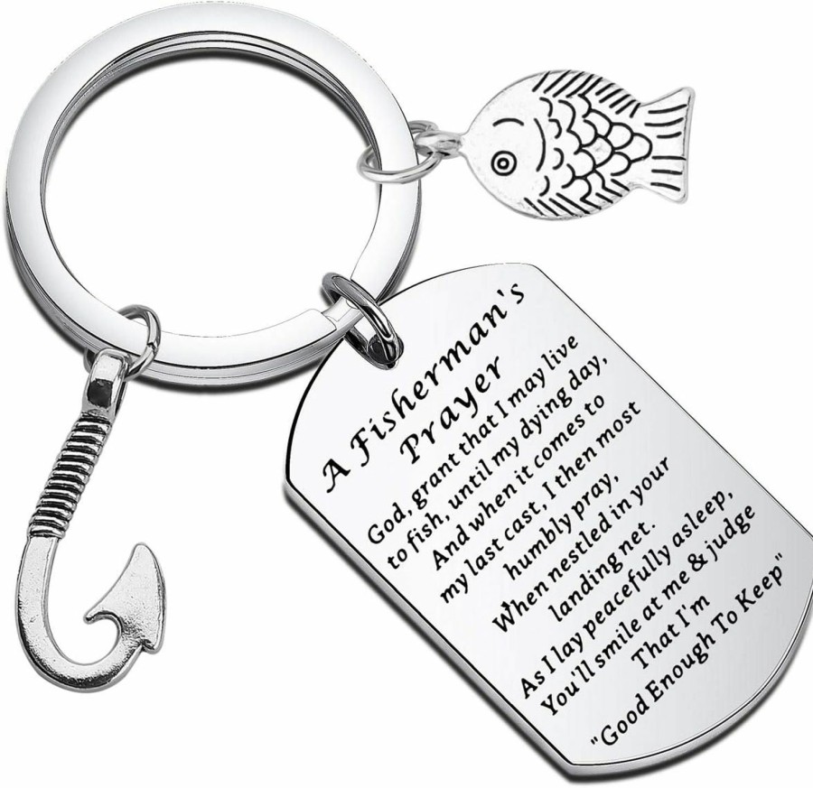 Wholesale WSNANG Wsnang Fisherman Anglers Gift A Fisherman'S Prayer Keychain Fishing Lover Gift Fishing Lure Jewelry